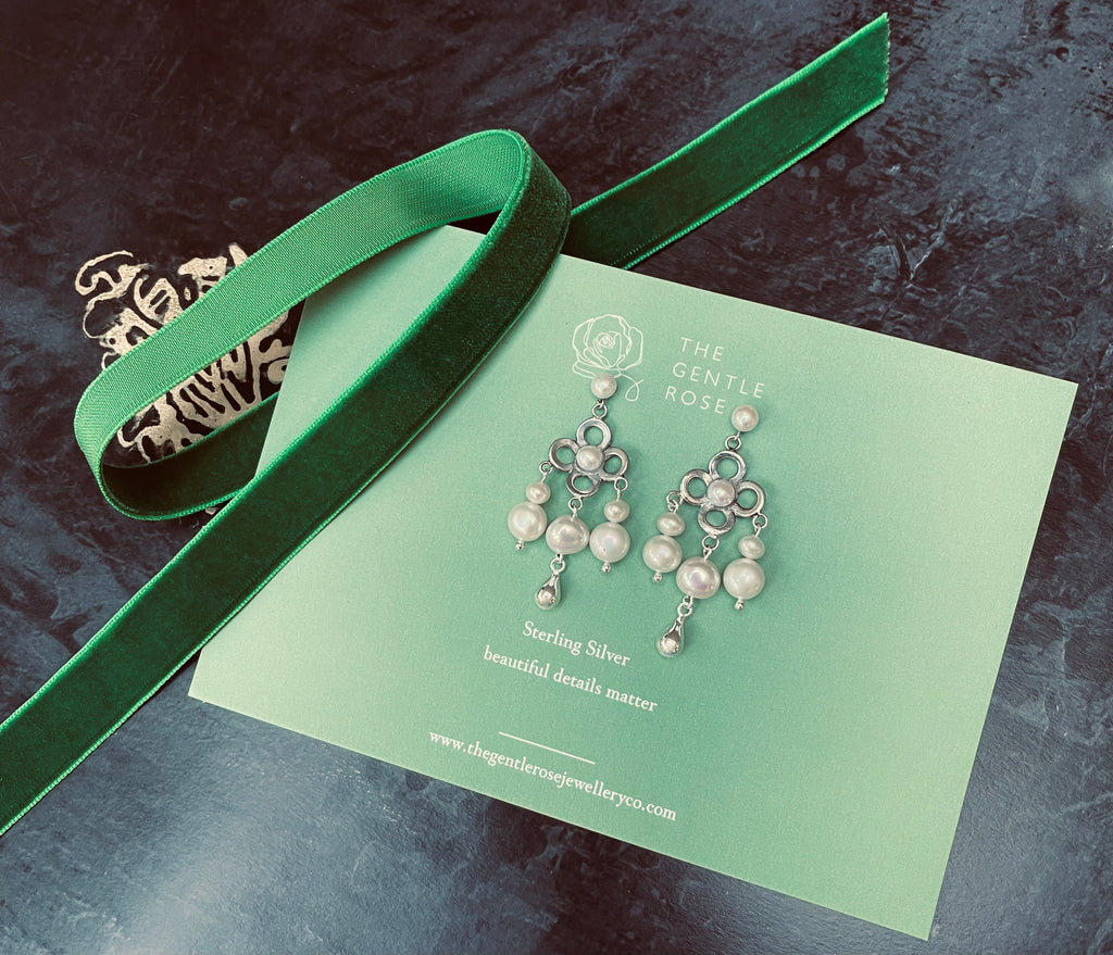 'Alhambra' Waterfall of Pearls Drop Earrings