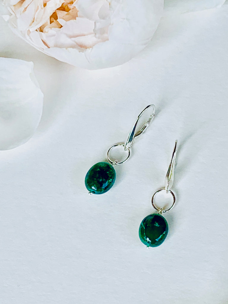 The Swan Drop Emerald Earrings